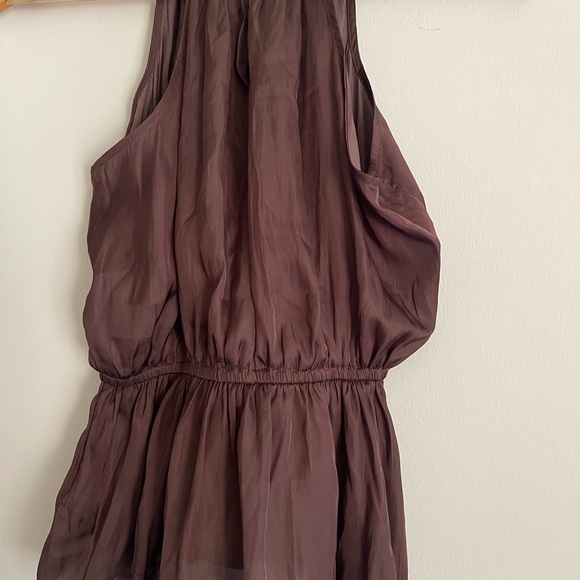 NWT Old Navy Satin Halter Top Peplum Waist Defining Brown Blouse Size XS - Picture 7 of 7
